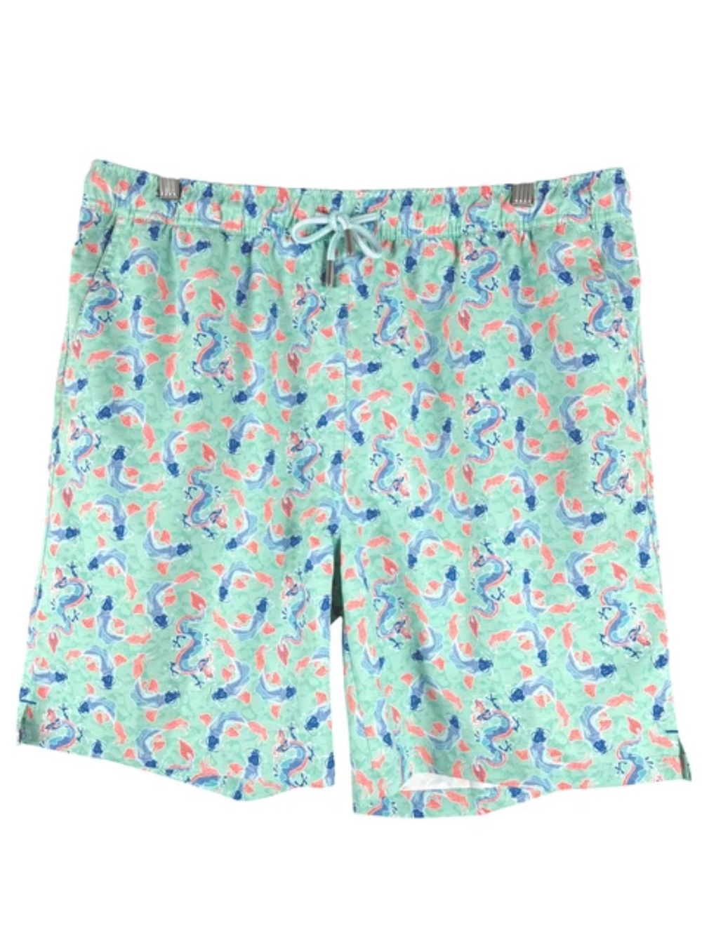 Boys Peter Millar Seaside Collection Blue/Orange Koi Fish Swim Trunks XL (13-14)